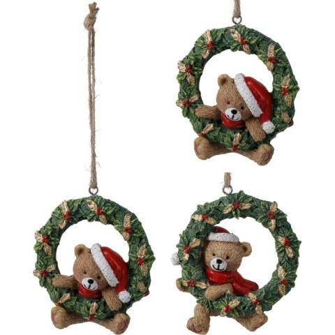 ORSO CON GHIRLANDA PENDENTE D.9 3 ASSORTITI